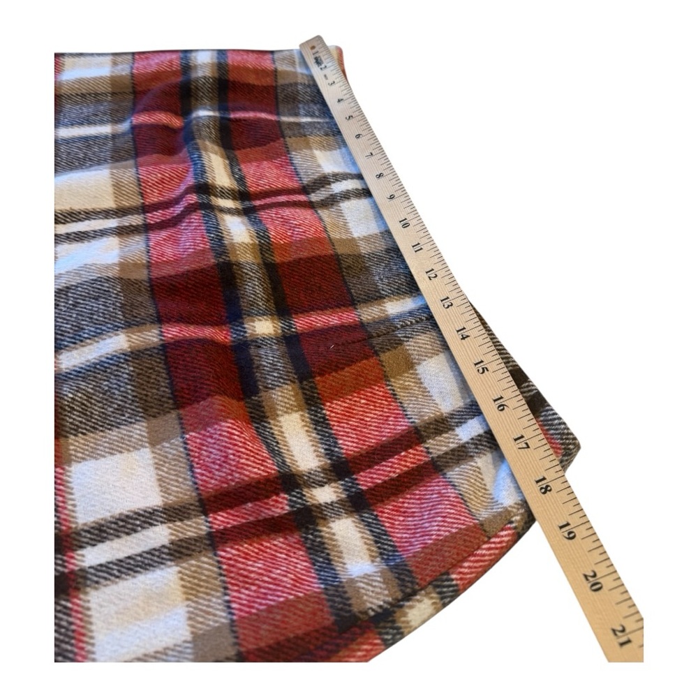 Plaid Wool Mini Skirt XL Tartan Check A-Line Skirt Fully Lined - Picture 9 of 15